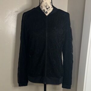 Urban Savage Black Lace Bomber Jacket